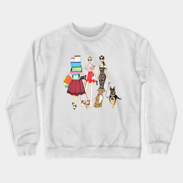Dog Lovers Gank Crewneck Sweatshirt by Ji Illustrator